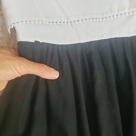 1950s 1960s Vintage Miss Elliotte California Black & White Dress Tiered Bodice - Picture 8 of 13